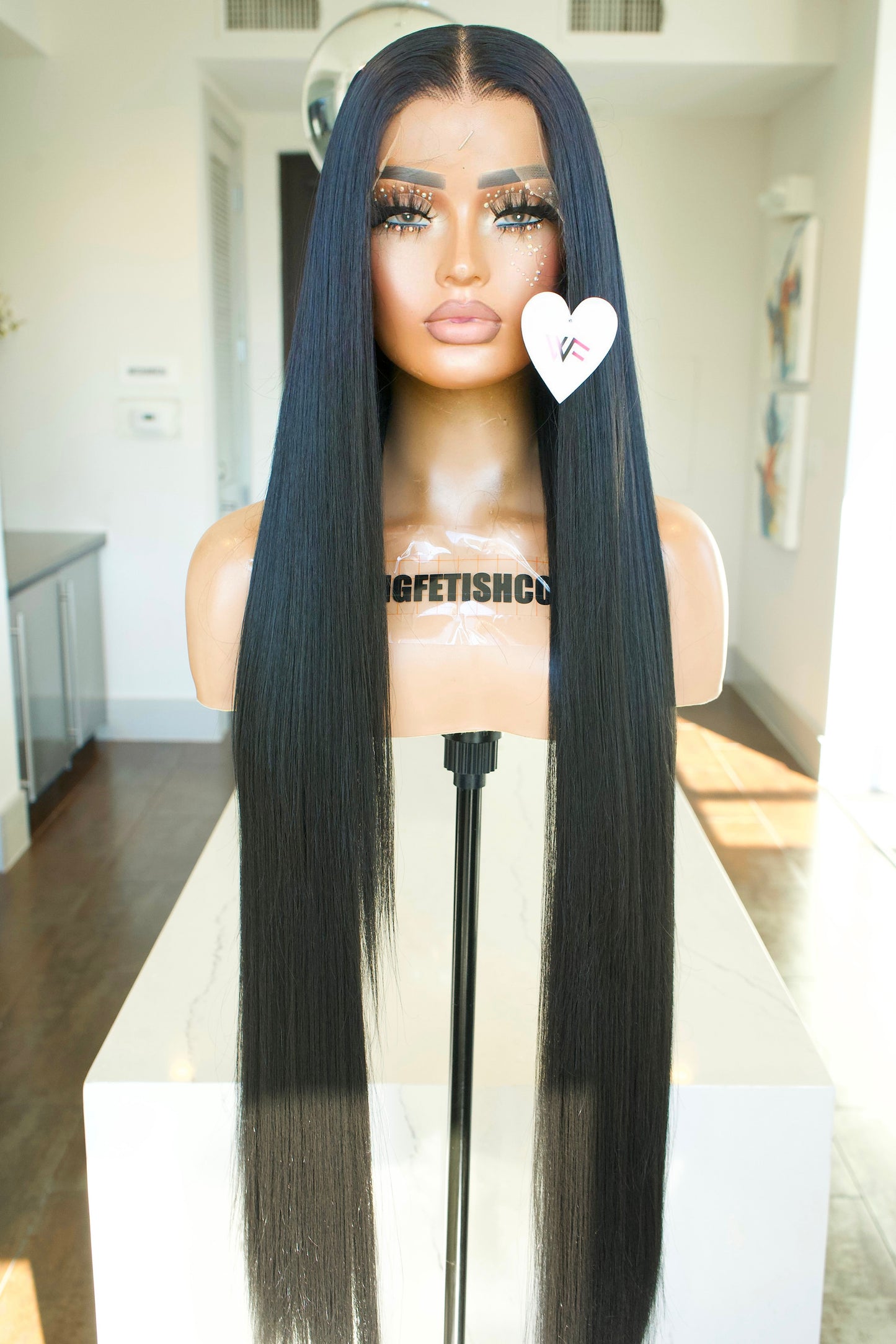 FLASH SALE DEAL LIMITED TIME⚡️BLACK 13x6 40-Inch Lace Frontal Premium Fiber Blend Wig - Heat-Resistant, Luxury Long Wig for Glamorous Styling