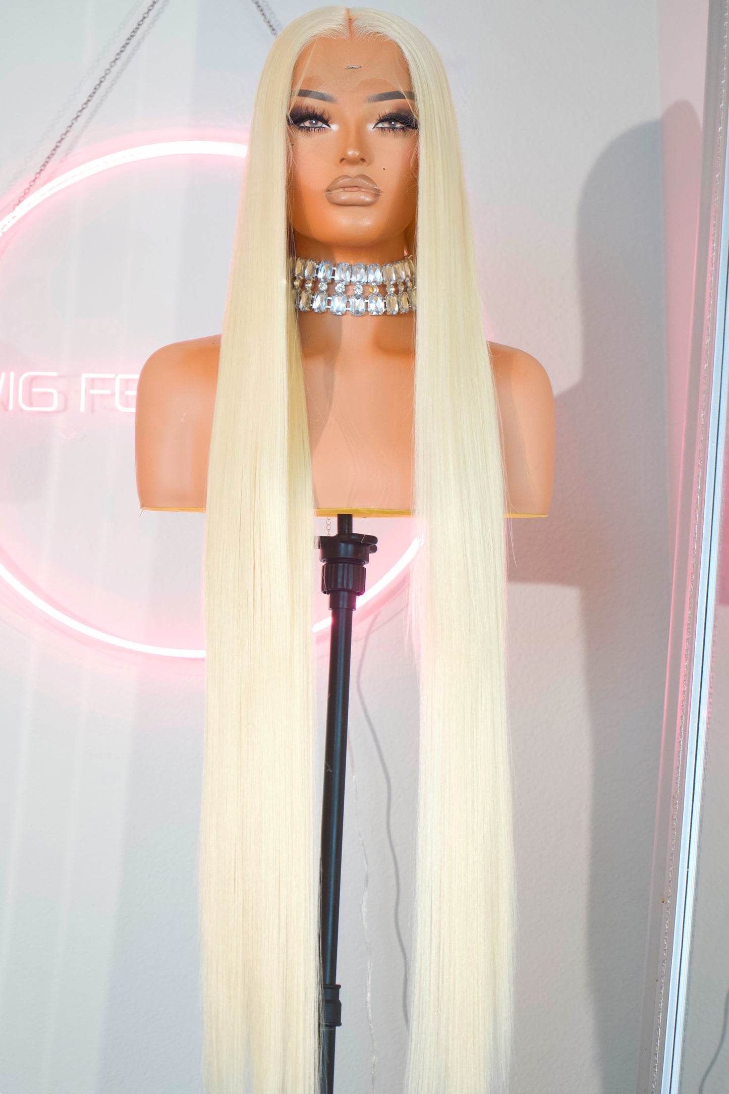 NEW WIG FLASH SALE DEAL LIMITED TIME⚡️613 BLONDE 13x4 40-Inch Lace Frontal Premium Fiber Blend Wig - Heat-Resistant, Luxury Long Wig for Glamorous Styling
