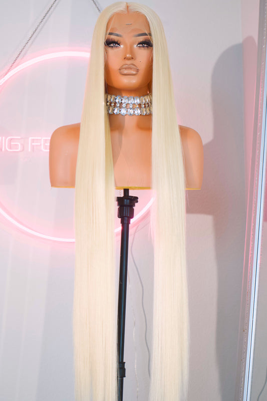 NEW WIG FLASH SALE DEAL LIMITED TIME⚡️613 BLONDE 13x4 40-Inch Lace Frontal Premium Fiber Blend Wig - Heat-Resistant, Luxury Long Wig for Glamorous Styling