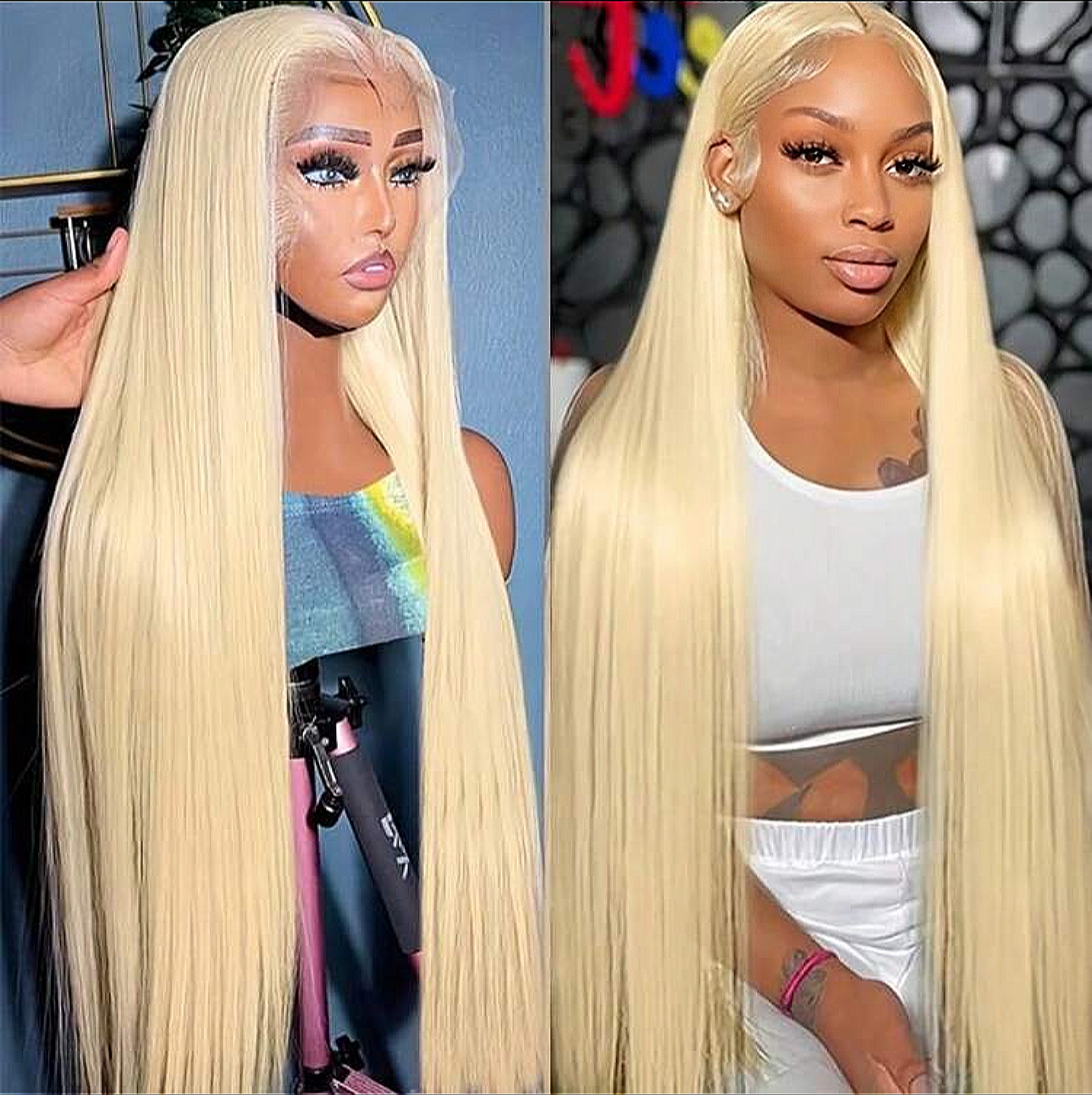 NEW WIG FLASH SALE DEAL LIMITED TIME⚡️613 BLONDE 13x4 40-Inch Lace Frontal Premium Fiber Blend Wig - Heat-Resistant, Luxury Long Wig for Glamorous Styling