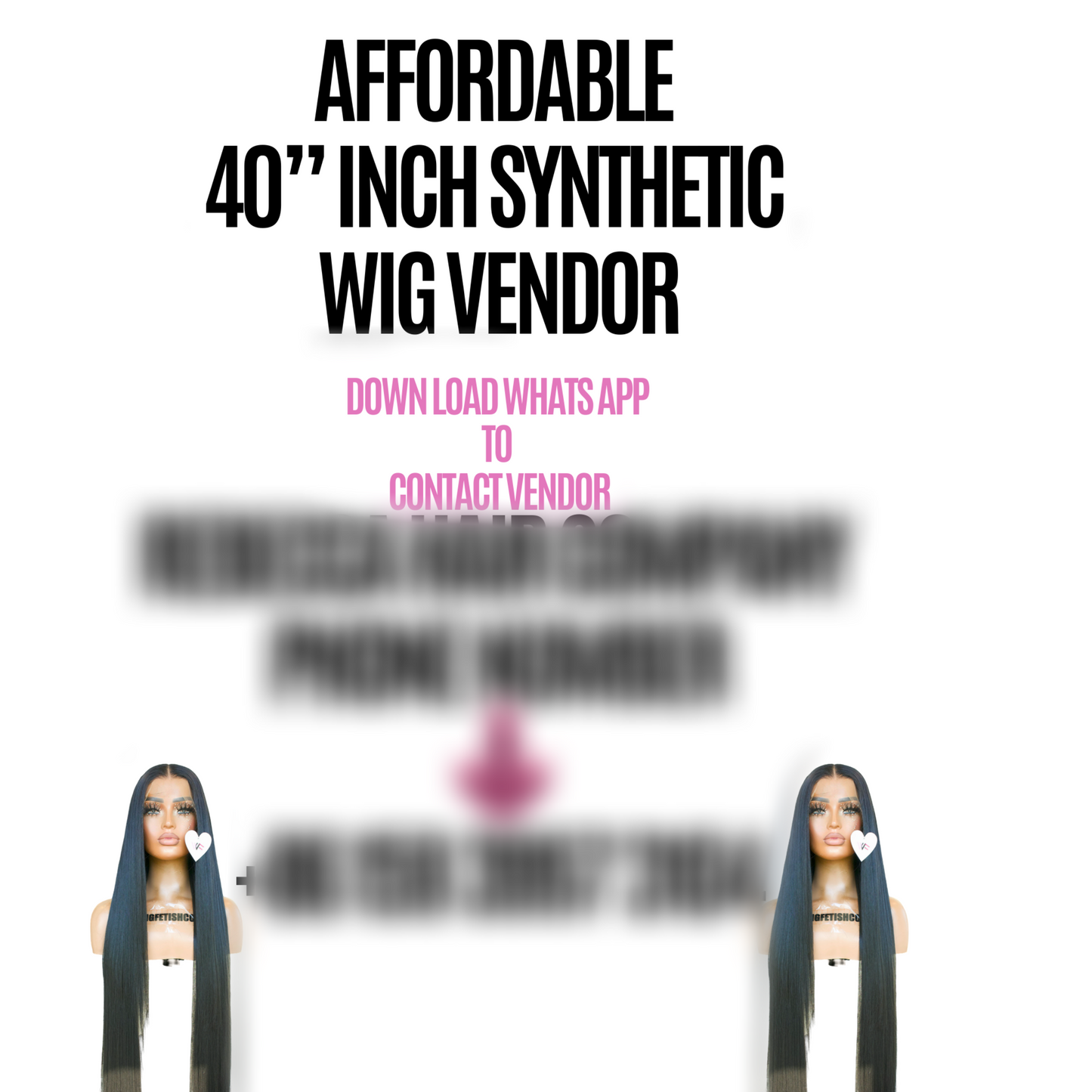 Ultimate Luxury 40” Inch Human & Synthetic Wigs Vendor List