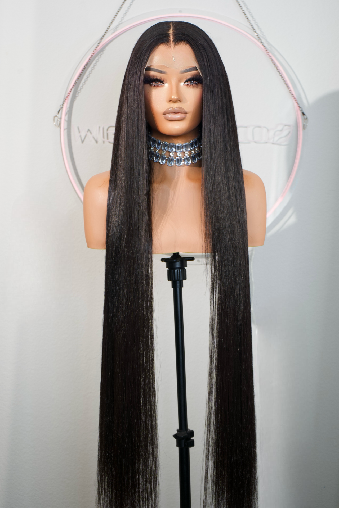 Lux Human Premium Blend 2.0  Black 40” 13x6 Lace Frontal Wig