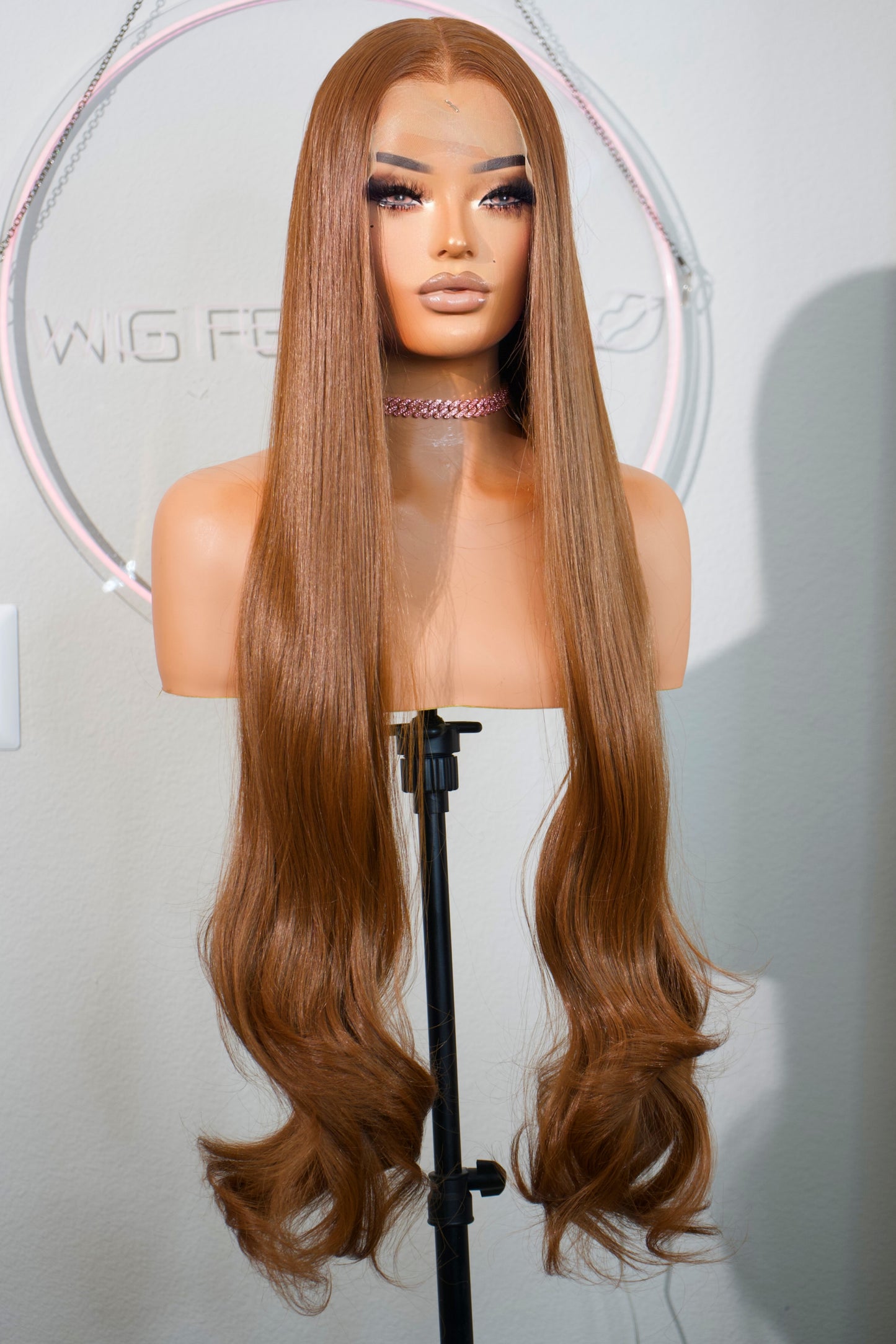 HD TRANSPARENT 13x6 PREMIUM FIBER HEAT RESISTANT 34” SYNTHETIC BLEND WIG- Cinnamon