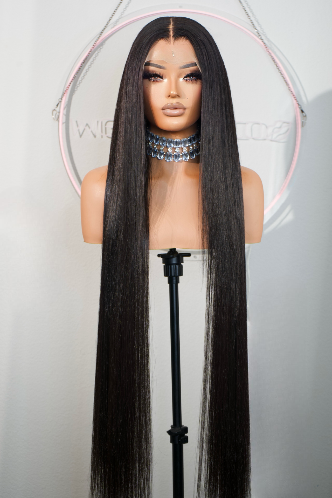 Lux Human Premium Blend 2.0  Black 40” 13x6 Lace Frontal Wig