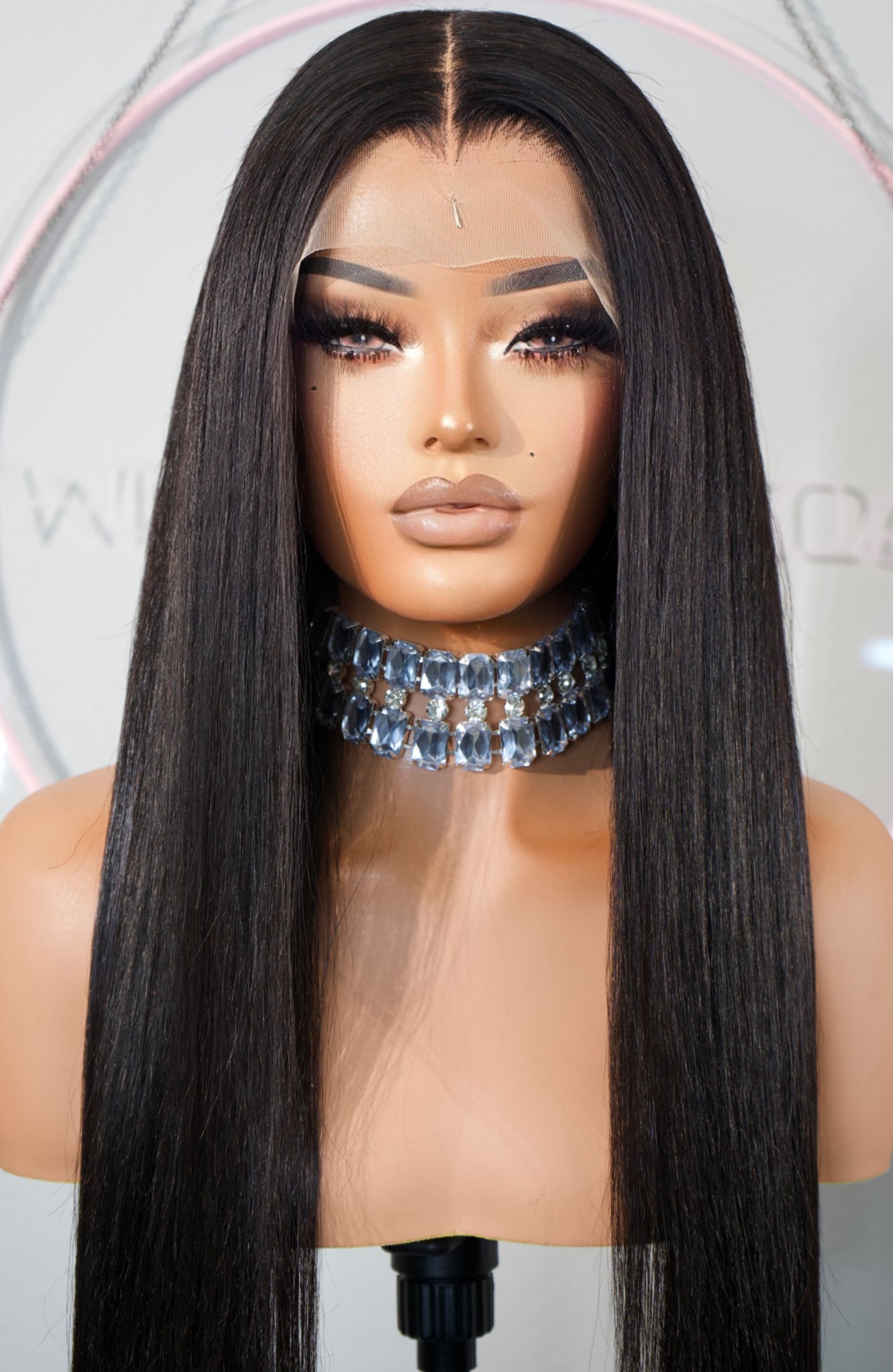 Lux Human Premium Blend 2.0  Black 40” 13x6 Lace Frontal Wig
