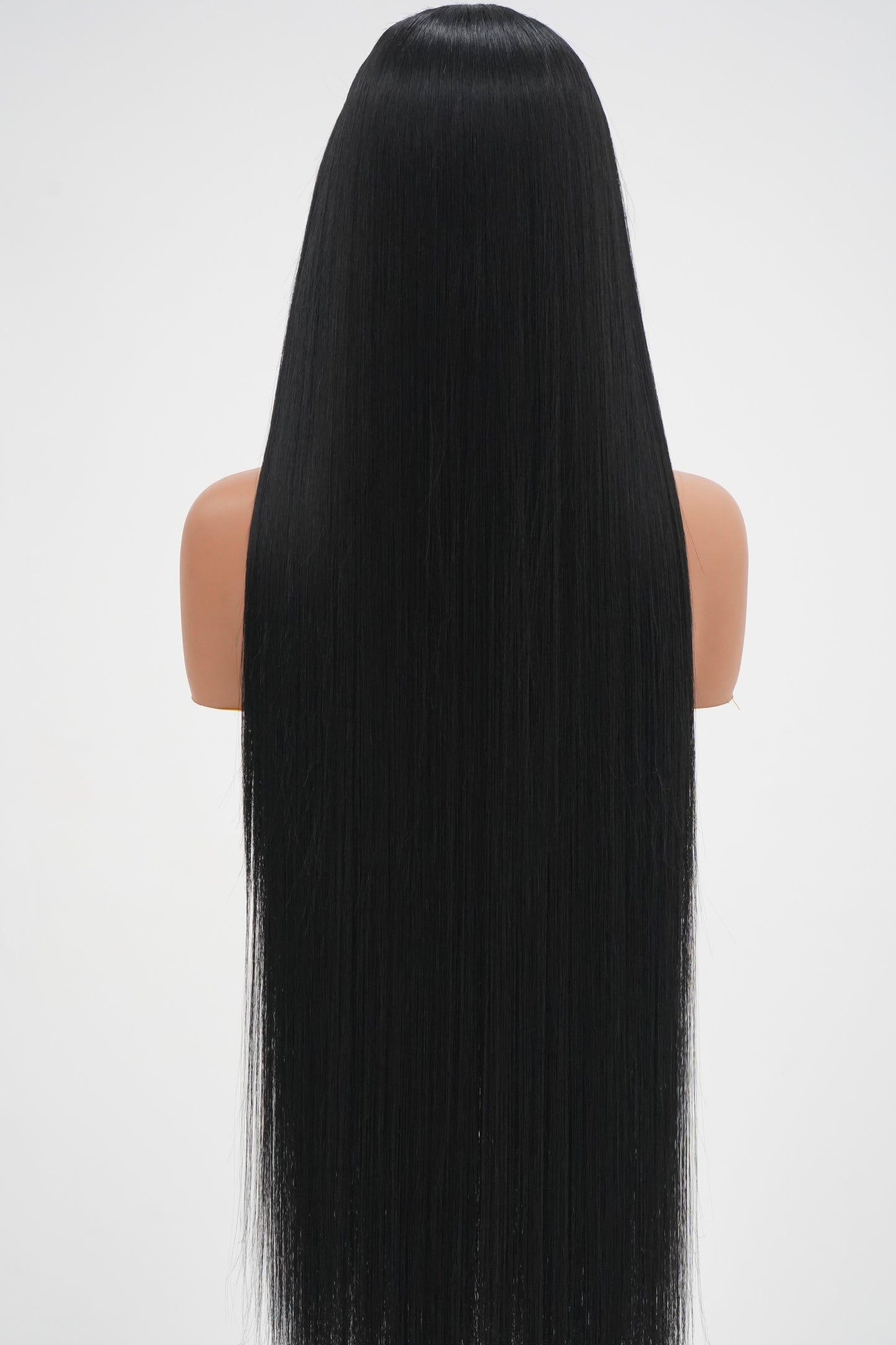 BLACK 4x4 GLUELESS CLOSURE WIG 38-Inch Long High Quality Blend Wig - Heat-Resistant, Luxury Long Wig for Glamorous Styling