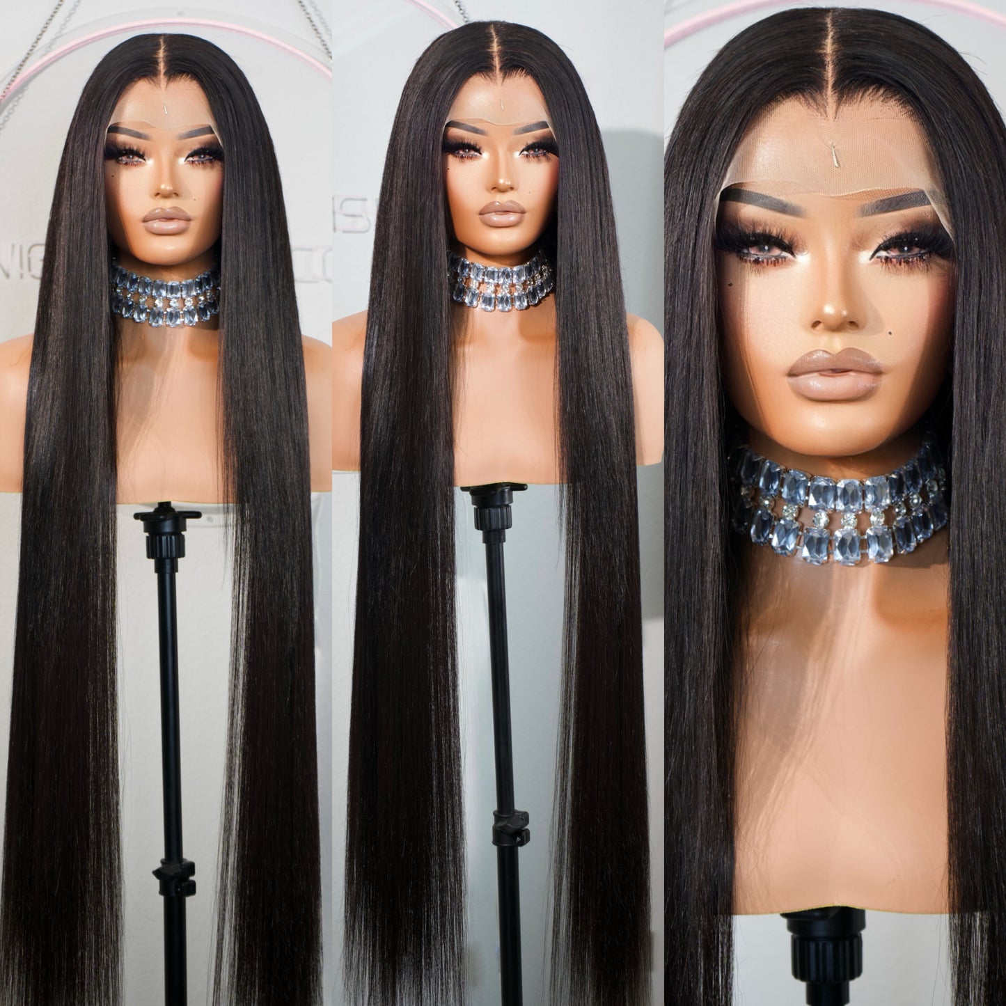 Lux Human Premium Blend 2.0  Black 40” 13x6 Lace Frontal Wig