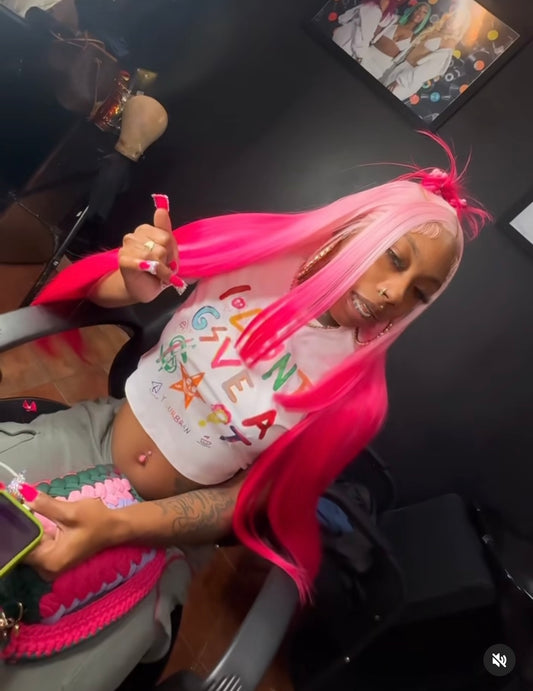 HD LACE 13x6 Pre-Plucked 30” Synthetic Blend Heat Resistant Lace Frontal Wig - PINKFRIDAY