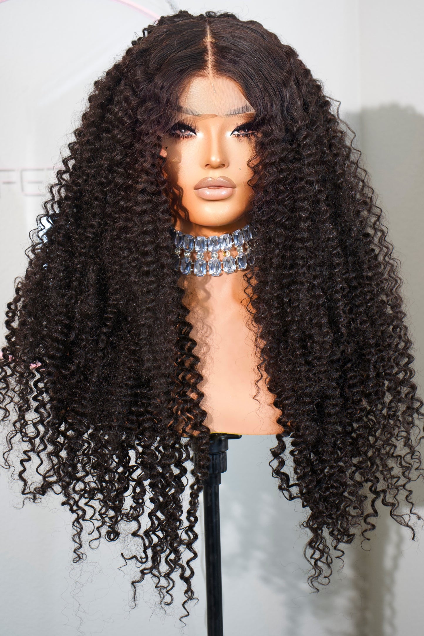 Lux Human Premium Blend 2.0 Black Kinky Curl 30” 13x6 Lace Frontal Wig