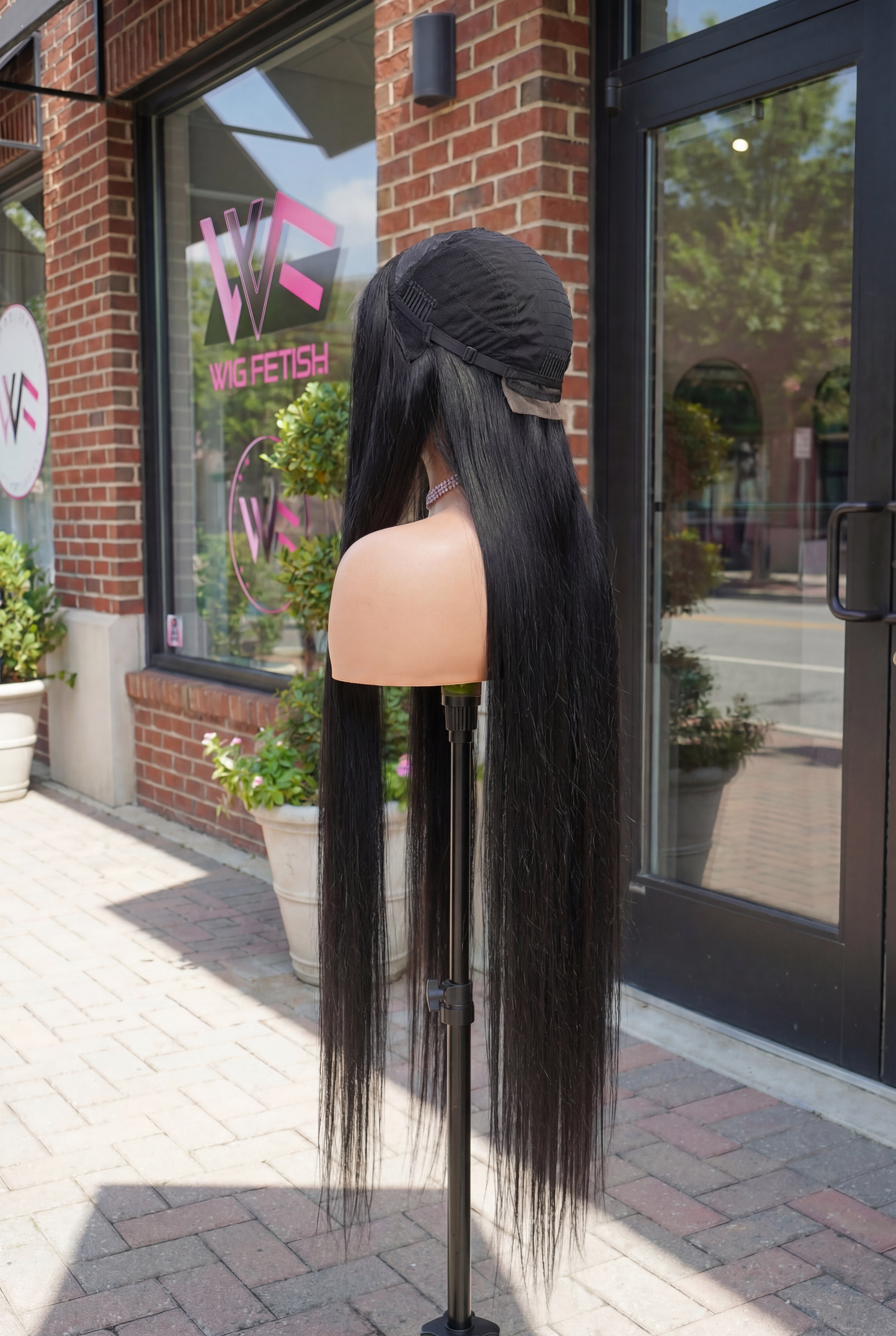 BLACK 13x6 40-Inch Lace Frontal Human Fiber Blend Wig - Heat-Resistant, Luxury Long Wig for Glamorous Styling READY TO SHIP