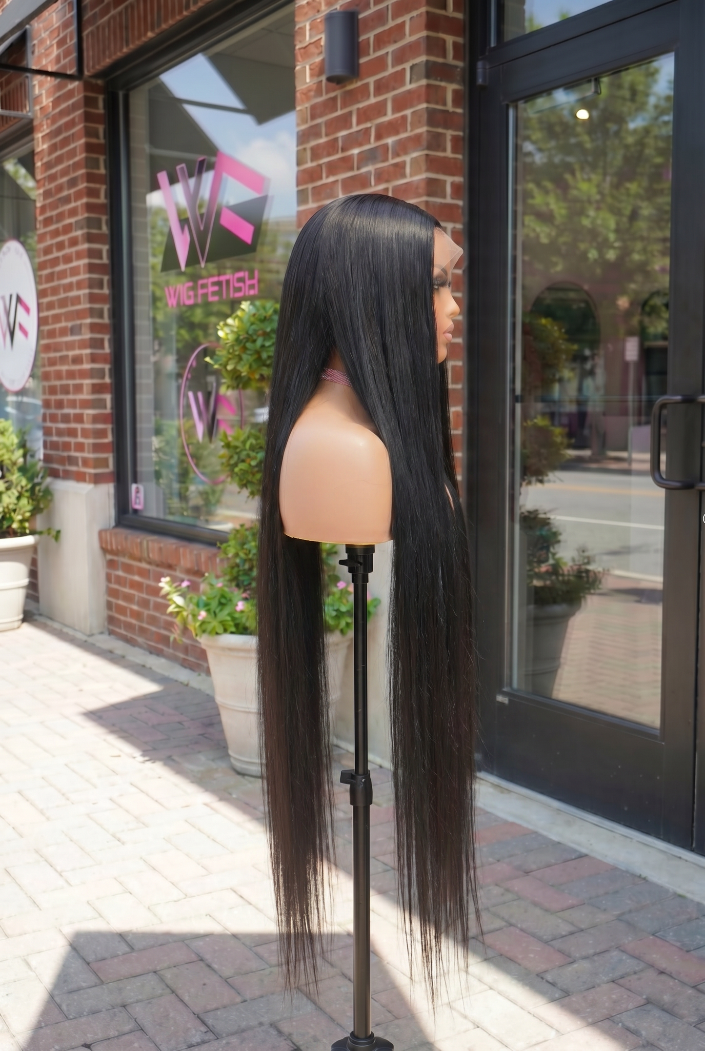 BLACK 13x6 40-Inch Lace Frontal Human Fiber Blend Wig - Heat-Resistant, Luxury Long Wig for Glamorous Styling READY TO SHIP