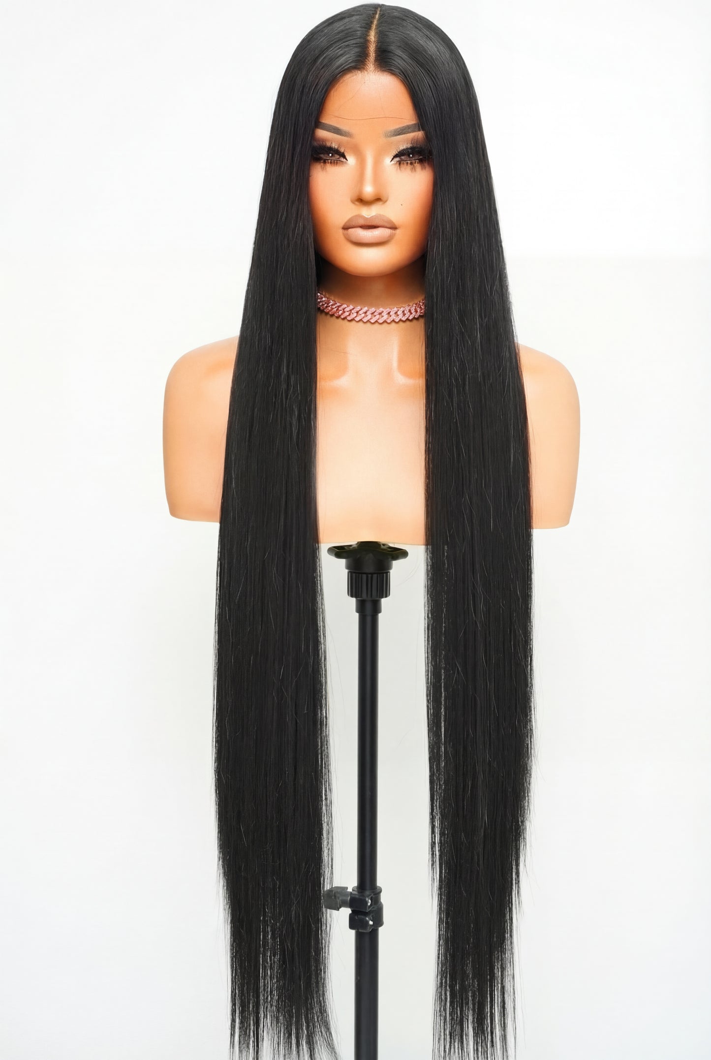 Glueless T-Part Closure Transparent HD Lace
38” Inch Premium Synthetic Fiber Wig Heat-Resistant, Luxury Long Wig for Glamorous Styling